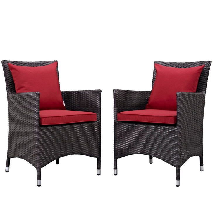 Convene Dining Chair ( Set of Two), Red, Rattan 10553