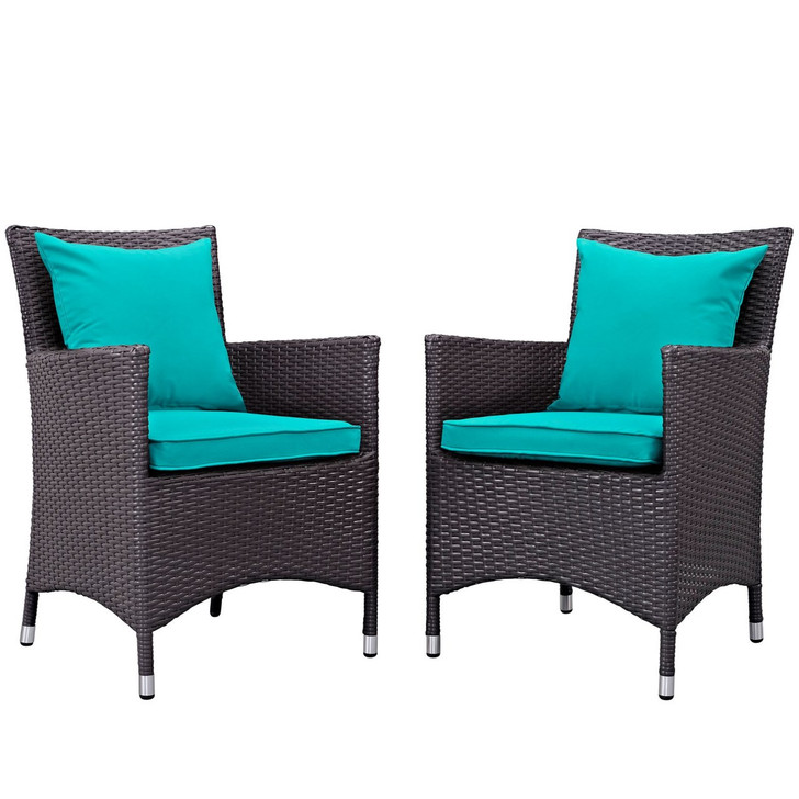 Convene Dining Chair ( Set of Two), Blue, Rattan 10554