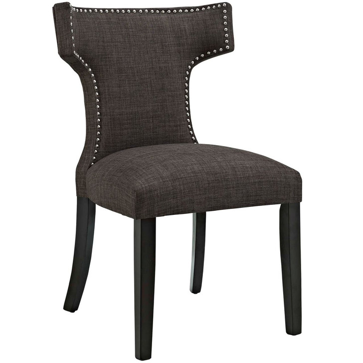 Curve Fabric Dining Chair, Brown, Fabric 10709