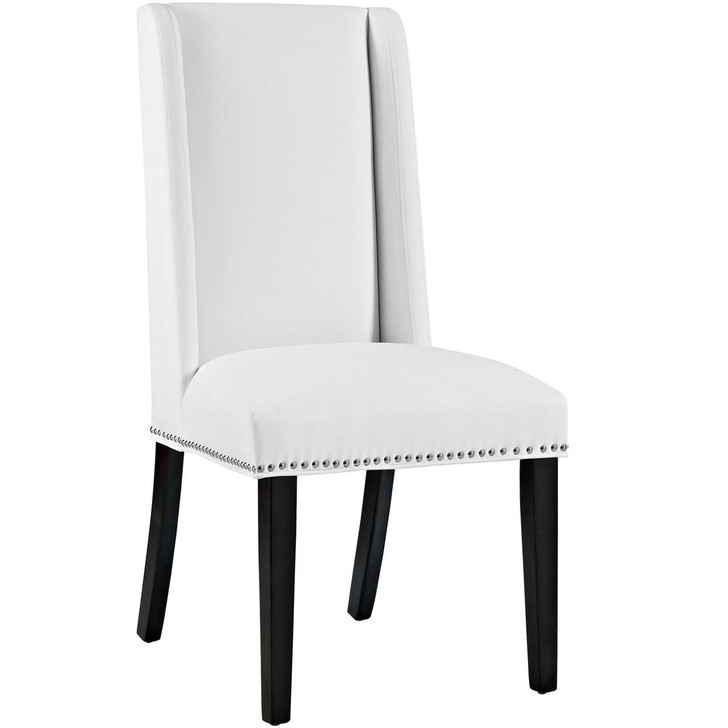 Baron Vinyl Dining Chair, White, Fabric 10787