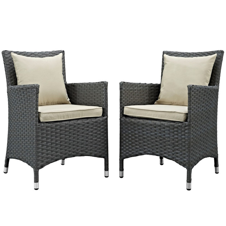 Sojourn Dining Chair ( Set of Two), Beige, Rattan 10822
