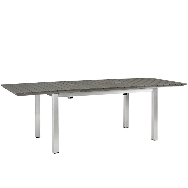 Shore Outdoor Patio Wood Dining Table, Grey, Metal 10846