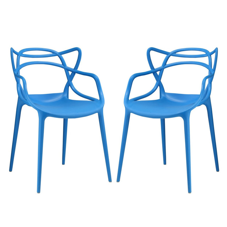 Entangled Dining Set Set of 2, Blue, Plastic 11047