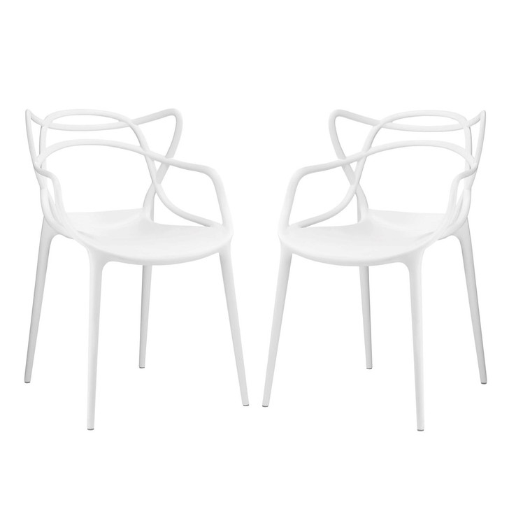 Entangled Dining Set Set of 2, White, Plastic 11050