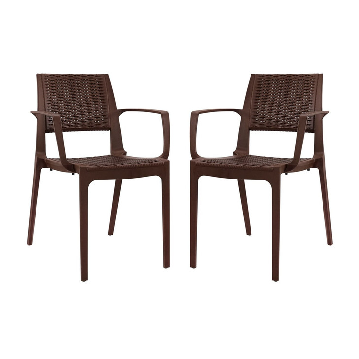 Astute Dining Set Set of 2, Brown, Plastic 11232