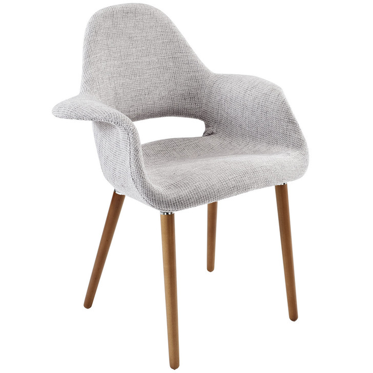 Taupe Dining Armchair in Light Gray