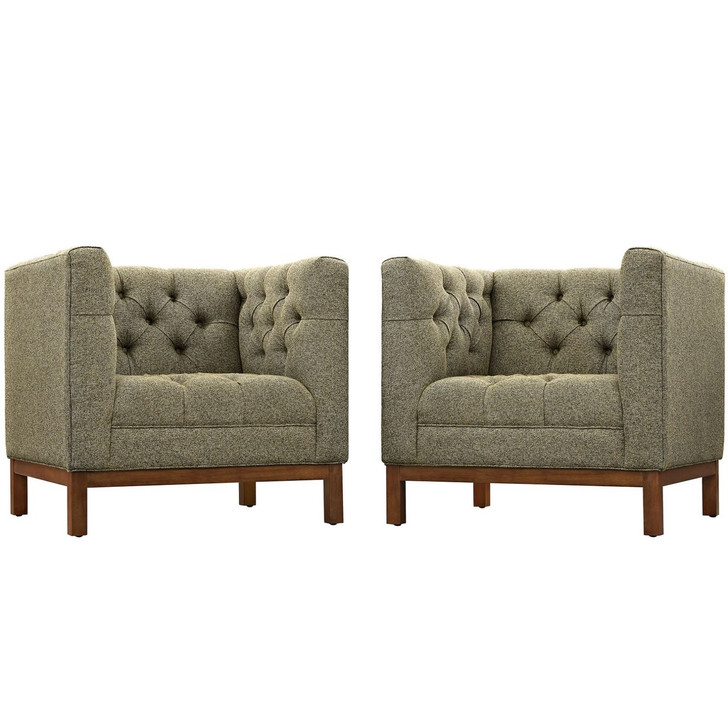 Panache Living Room Set Upholstered Fabric Set of 2, Grey, Fabric 11348