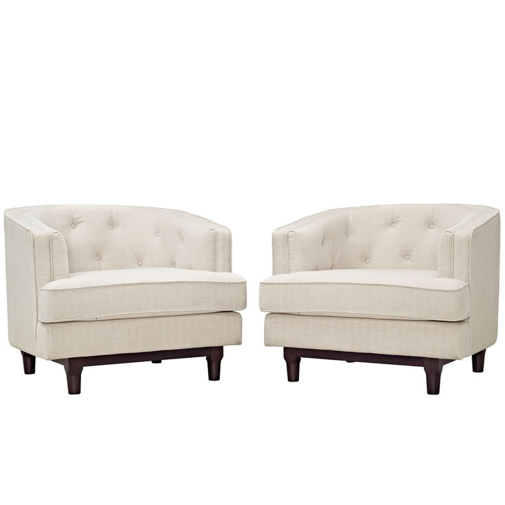 Coast Armchairs Set of 2, Beige, Fabric 11422