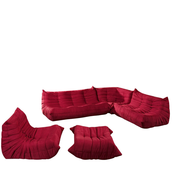 Waverunner Sofa Set in Red