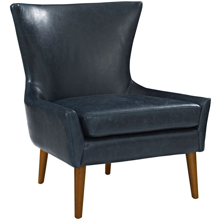 Keen Upholstered Vinyl Armchair, Blue, Faux Leather 11459