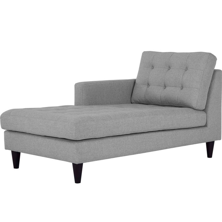 Empress Left-Arm Upholstered Fabric Chaise, Grey, Fabric 11599