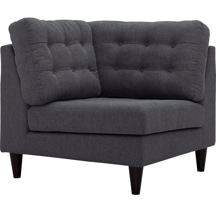 Empress Upholstered Fabric Corner Sofa, Grey, Fabric 11636