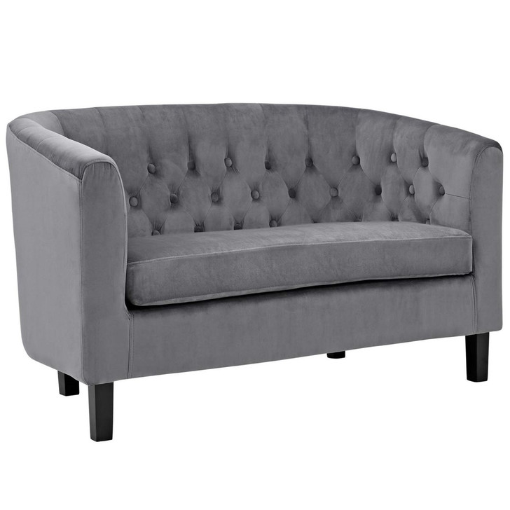 Prospect Velvet Loveseat, Grey, Fabric 11659