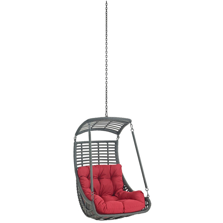 Jungle Outdoor Patio Swing Chair Without Stand, Red, Rattan 11748