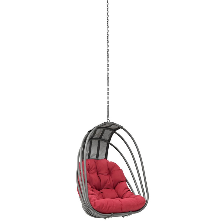 Whisk Outdoor Patio Swing Chair Without Stand, Red, Rattan 11752