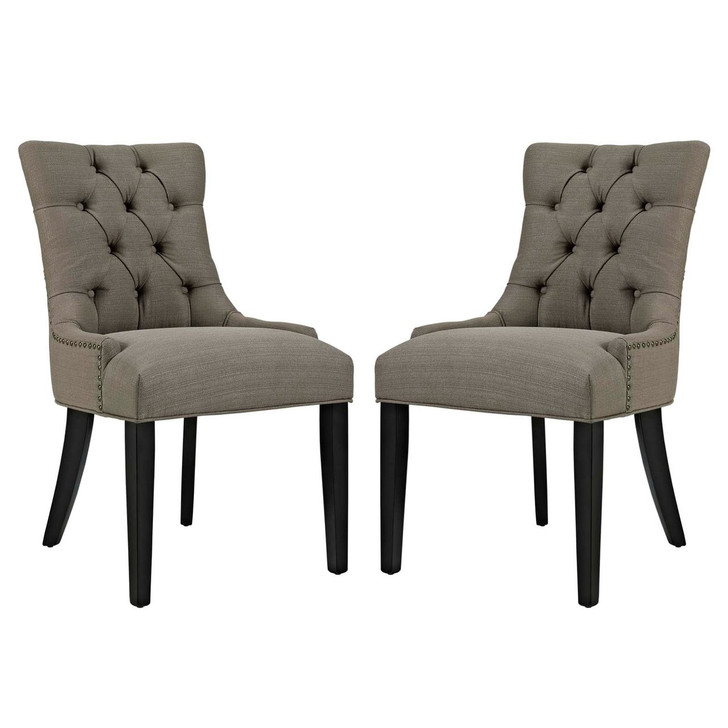 Regent Dining Side Chair Fabric Set of 2, Grey, Fabric 11849