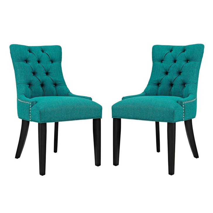 Regent Dining Side Chair Fabric Set of 2, Blue, Fabric 11851