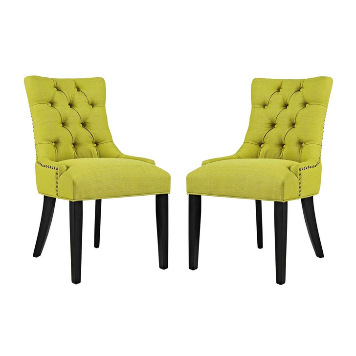 Regent Dining Side Chair Fabric Set of 2, Green, Fabric 11852