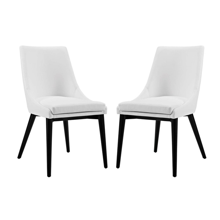 Viscount Dining Side Chair Vinyl, White, Faux Leather 11854
