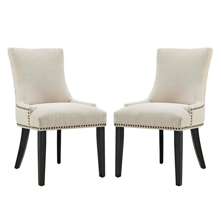Marquis Dining Side Chair Fabric Set of 2, Beige, Fabric 11867