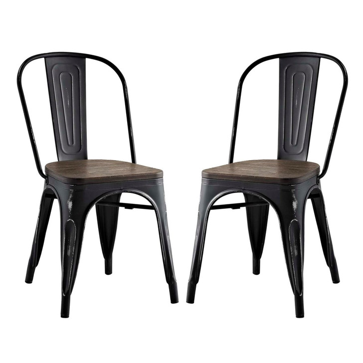Promenade Dining Side Chair Set of 2, Black, Metal 11894