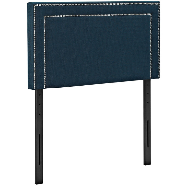 Jessamine Twin Upholstered Fabric Headboard, Navy, Fabric 12062