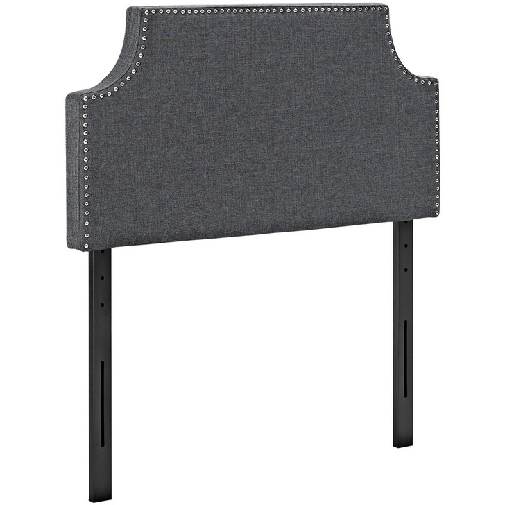 Laura Twin Upholstered Fabric Headboard, Grey, Fabric 12123