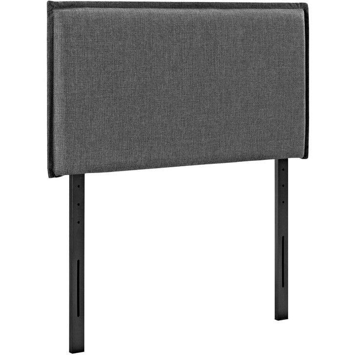 Camille Twin Upholstered Fabric Headboard, Grey, Fabric 12181