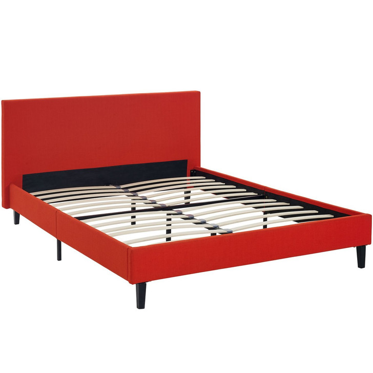 Anya Queen Bed, Red, Fabric 12217