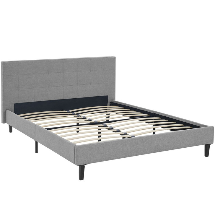 Linnea Queen Fabric Bed, Grey, Fabric 12241