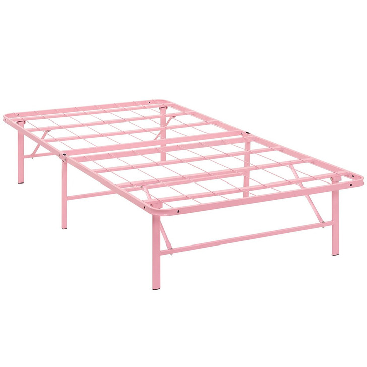 Horizon Twin Stainless Steel Bed Frame, Pink, Metal 12247