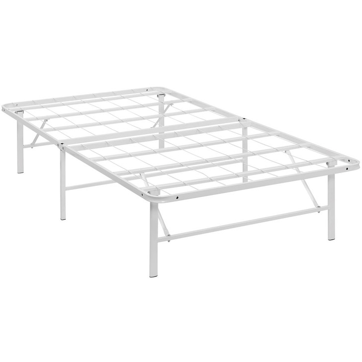 Horizon Twin Stainless Steel Bed Frame, White, Metal 12250