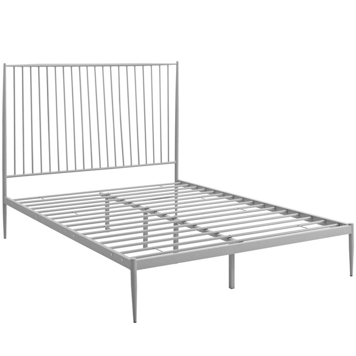Annika Queen Platform Bed, Grey, Metal 12386