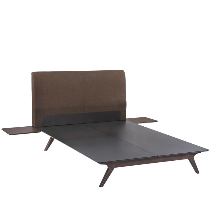 Tracy Three PCS Full Bedroom Set, Brown, Fabric 12407