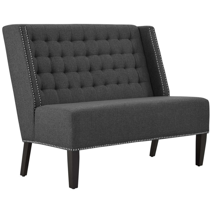 Achieve Upholstered Fabric Settee, Grey, Fabric 13123