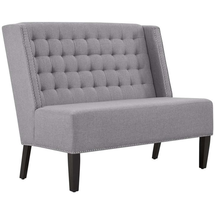 Achieve Upholstered Fabric Settee, Grey, Fabric 13124