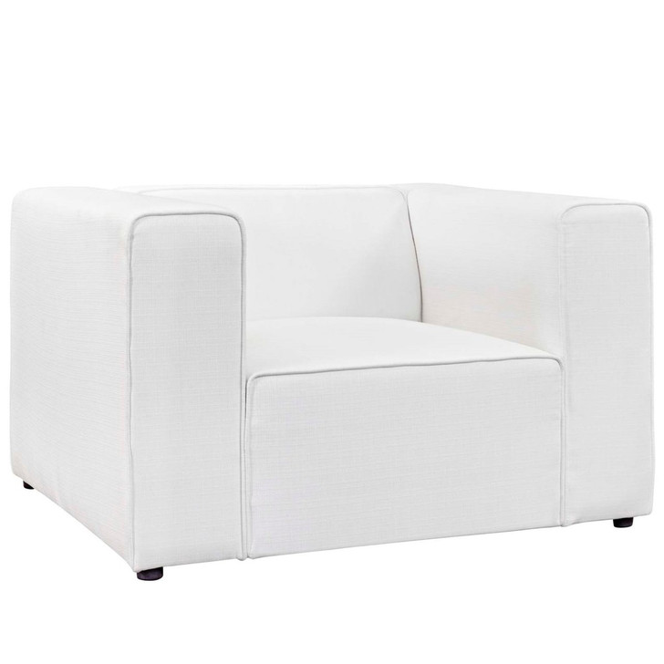 Mingle Upholstered Fabric Armchair, White, Fabric 13178