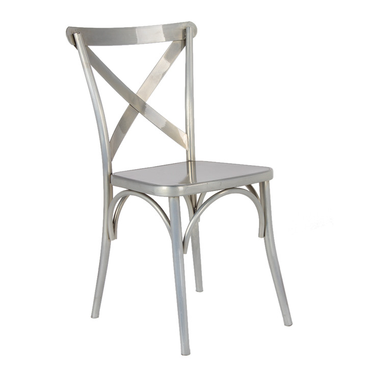 Jenbo Dining Side Chair, Silver, Metal 13327