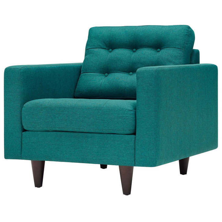 Empress Upholstered Fabric Armchair, Fabric, Aqua Blue 13217
