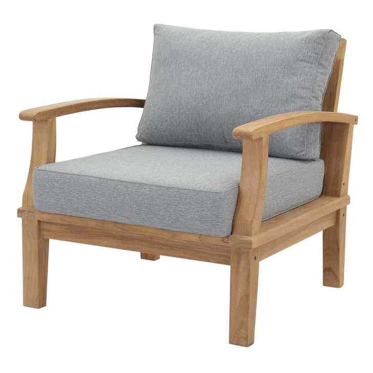 Marina Outdoor Patio Teak Armchair, Wood, Clear Natural 13222