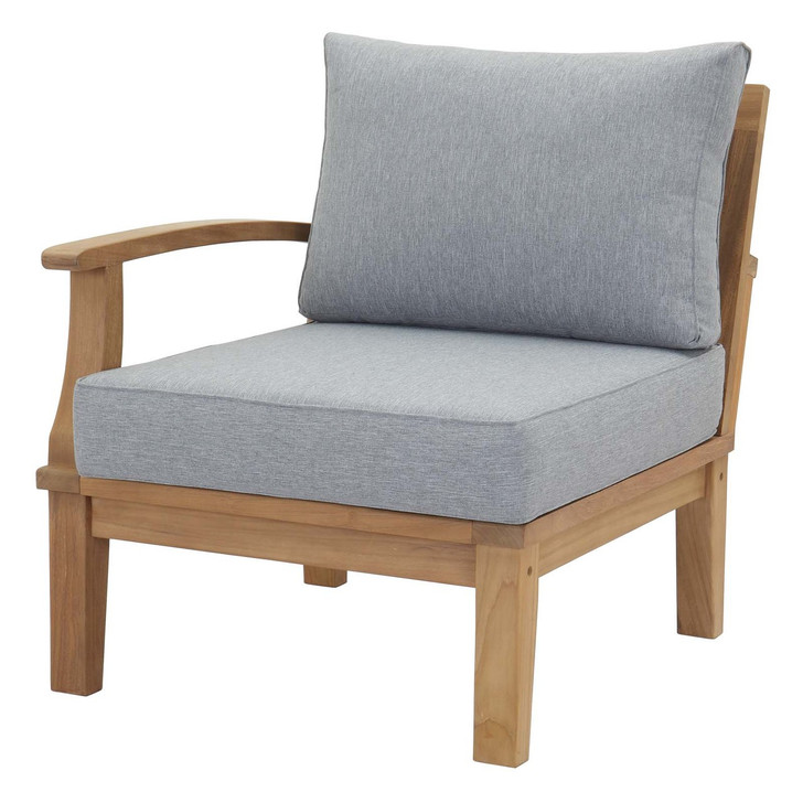 Marina Outdoor Patio Teak Right-Facing Sofa, Wood, Grey Gray Natural 13229