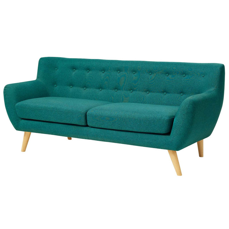 Remark Upholstered Fabric Sofa, Fabric, Aqua Blue 13289