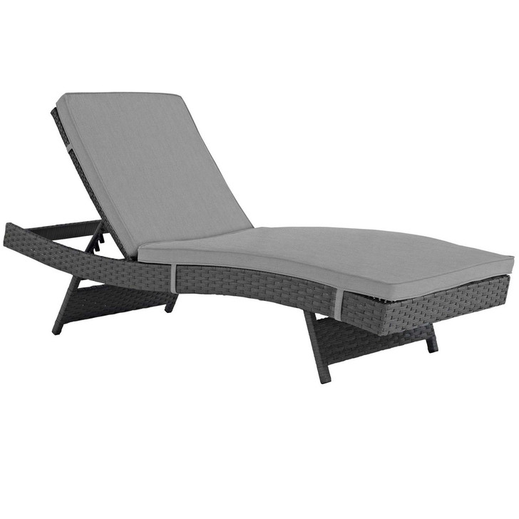 Sojourn Outdoor Patio Sunbrella® Chaise, Sunbrella Rattan Wicker, Grey Gray 13448