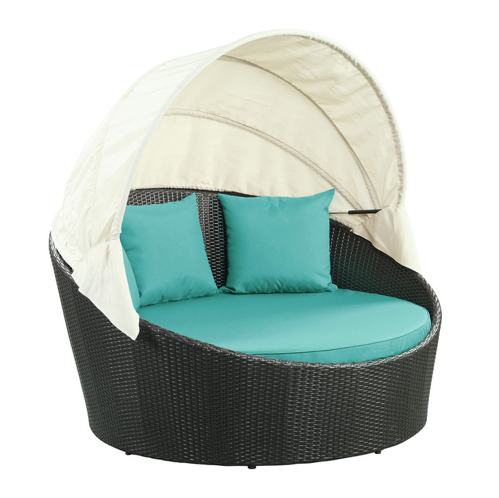 Siesta Canopy Daybed in Espresso Turquoise