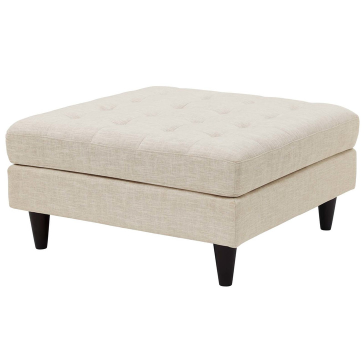 Empress Upholstered Fabric Large Ottoman, Fabric, Beige 13480