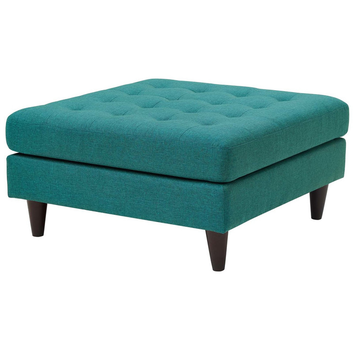 Empress Upholstered Fabric Large Ottoman, Fabric, Aqua Blue 13481