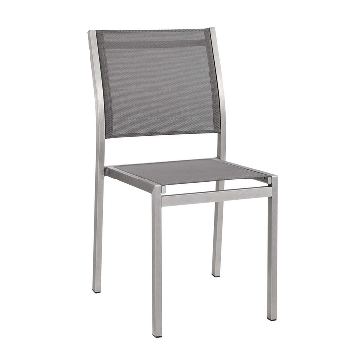 Shore Outdoor Patio Aluminum Side Chair, Aluminum Metal Steel, Grey Gray 13510