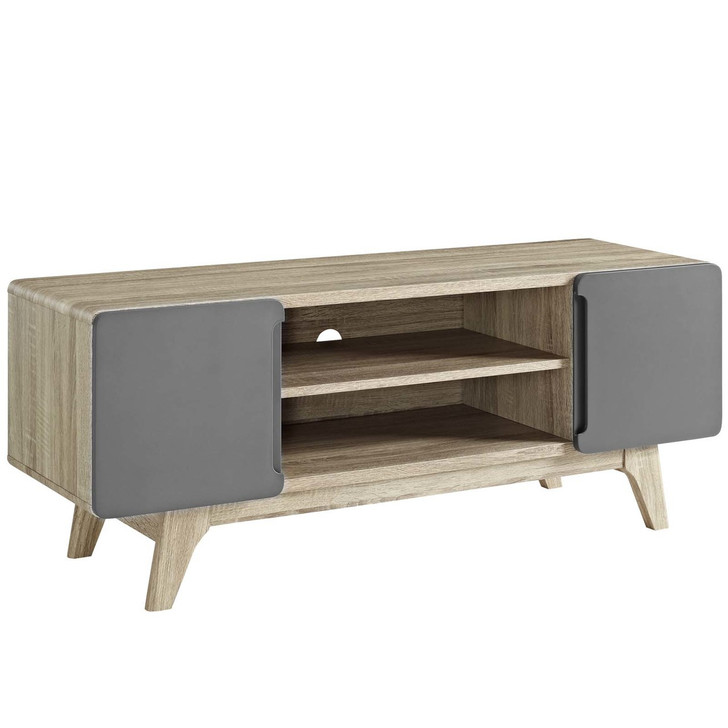 Tread 47" TV Stand, Wood, Grey Gray Natural 13563