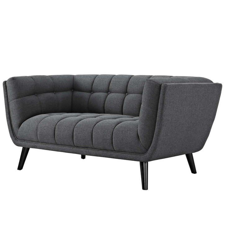 Bestow Upholstered Fabric Loveseat, Fabric, Grey Gray 13568