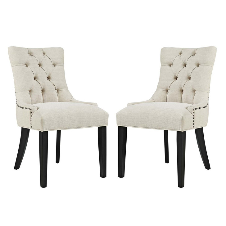 Regent Dining Side Chair Fabric Set of 2, Fabric, Beige 13648